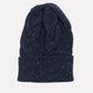 Cable knit hat, speckled navy