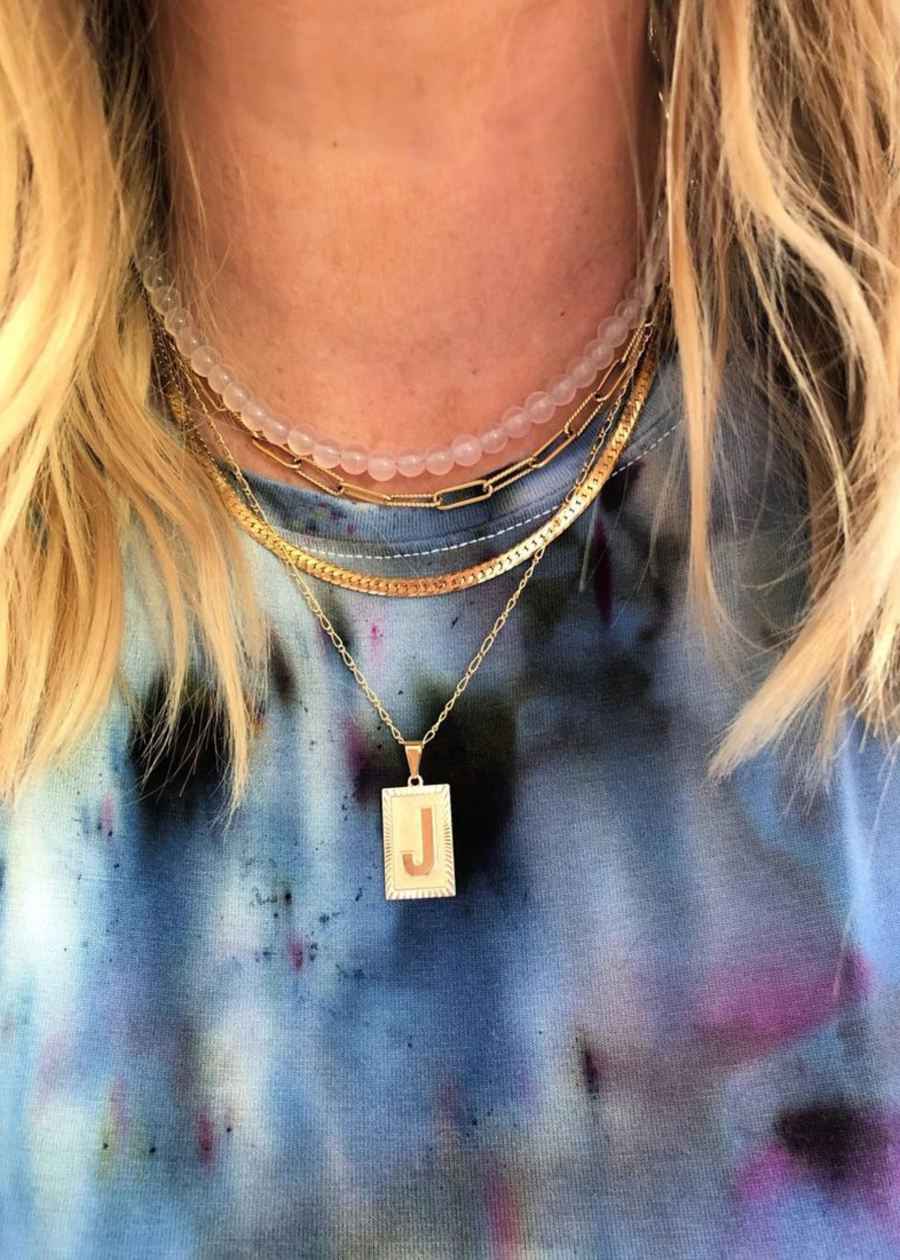 Vintage initial pendant necklace